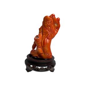 Chine Groupe en corail rouge Shoulao expertisé XXème