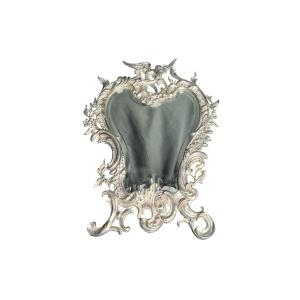 Louis XV Style Silvered Bronze Table Mirror, 19th Century