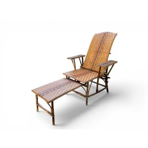 Rattan And Bamboo Deckchair Circa 1940