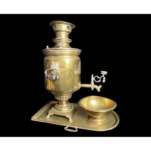 Samovar russe grande théière en cuivre Sosenkov Tula début XXème