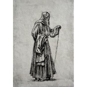 Paul Borel, gravure originale pèlerin fin XIXème