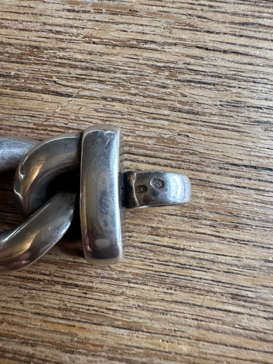 Bracelet en argent massif – Années 1950-photo-2