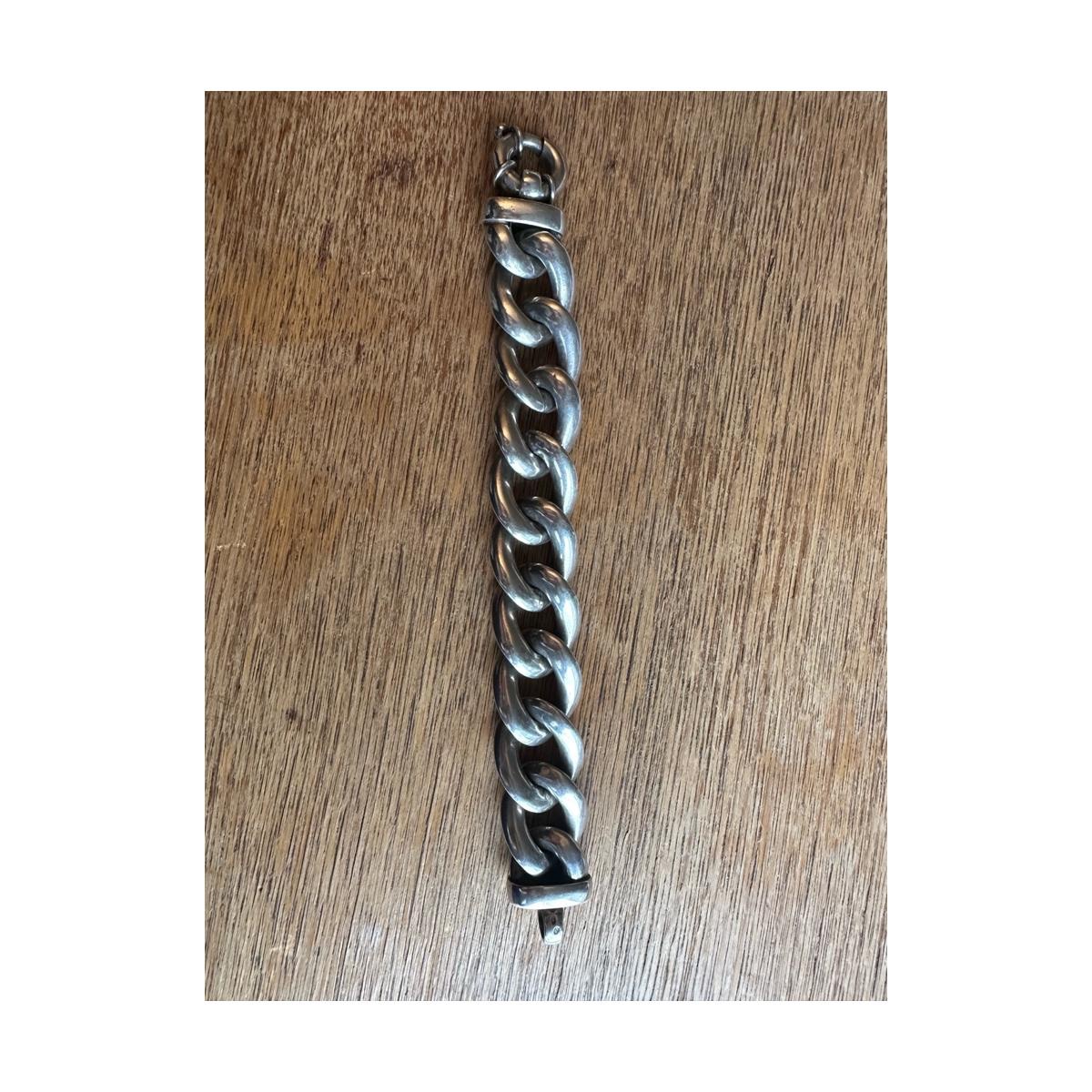 Bracelet en argent massif – Années 1950-photo-5