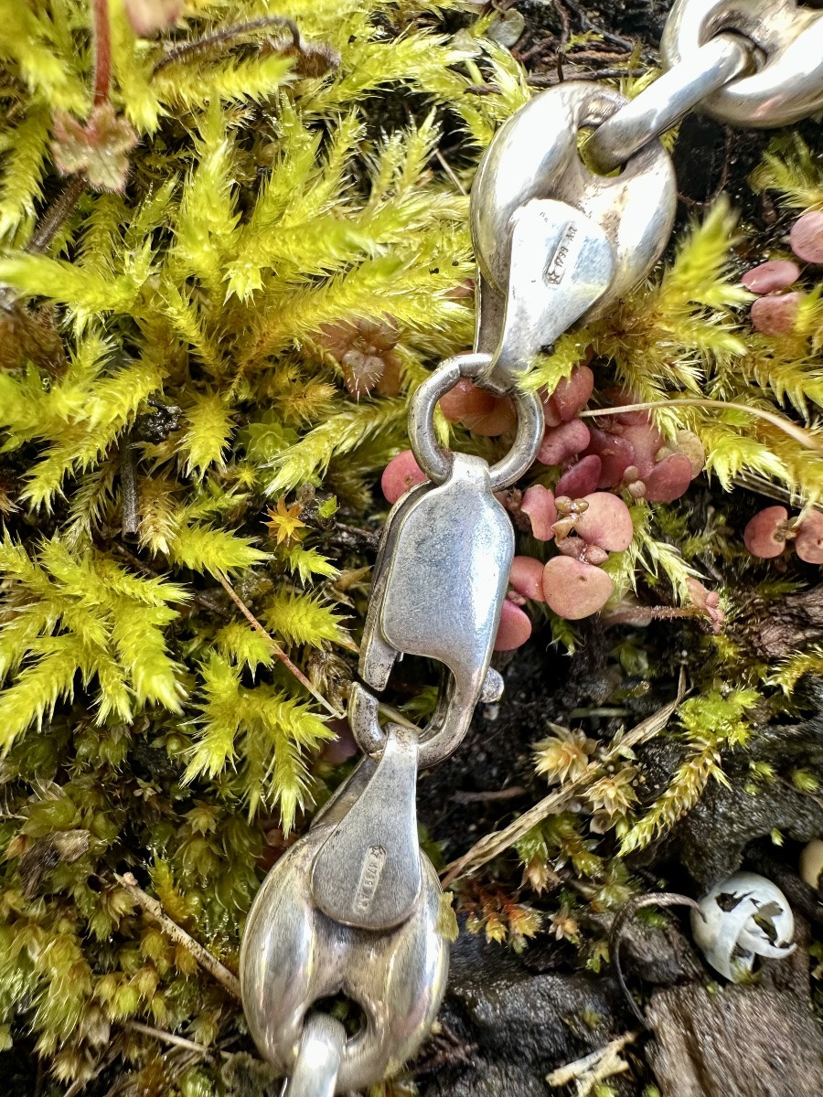 Ink Chain – Unisex Necklace In 925 Sterling Silver, Italy, Circa 1970-photo-3