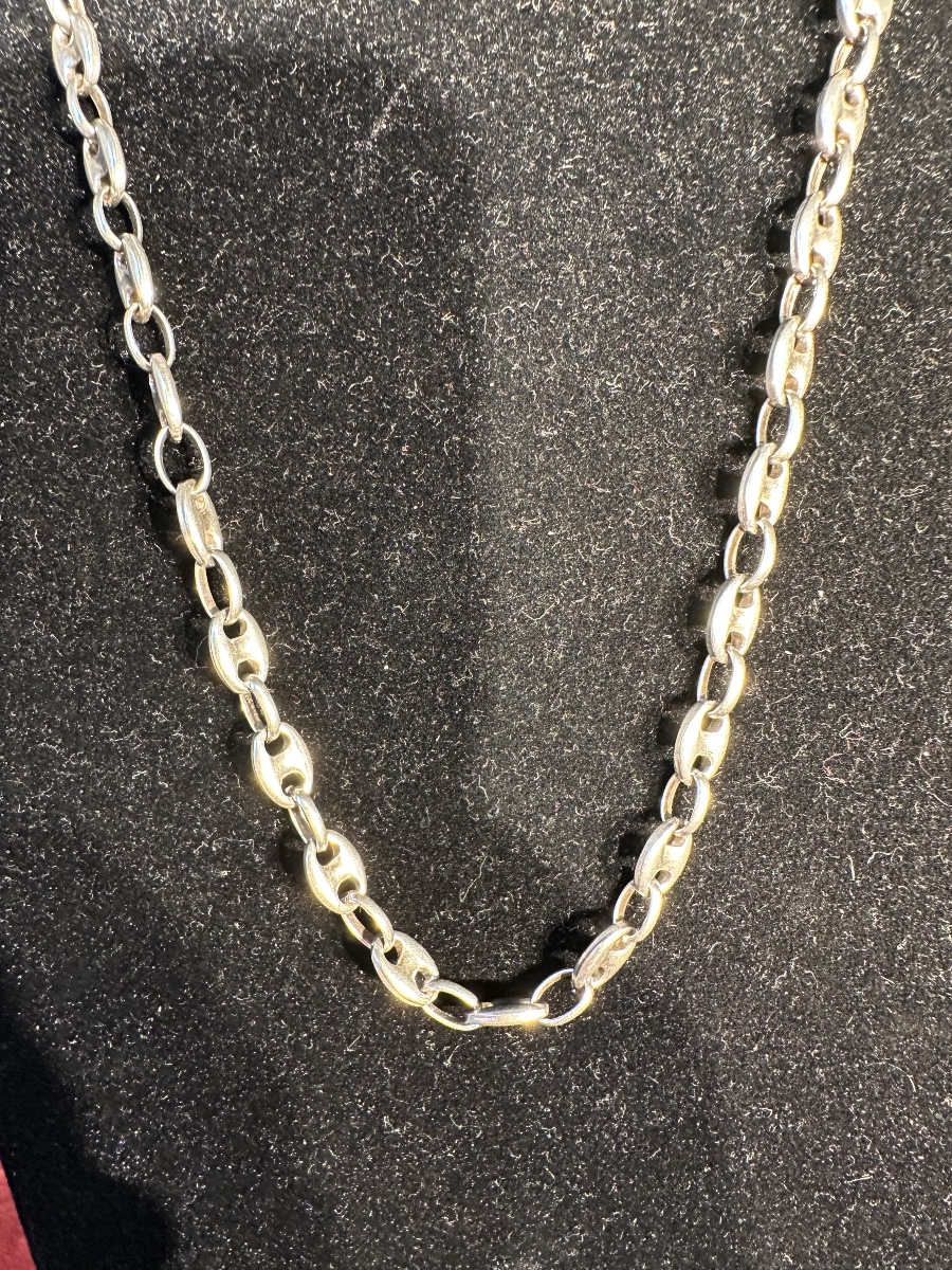 1970s Adjustable Long Necklace In Solid Silver-photo-4