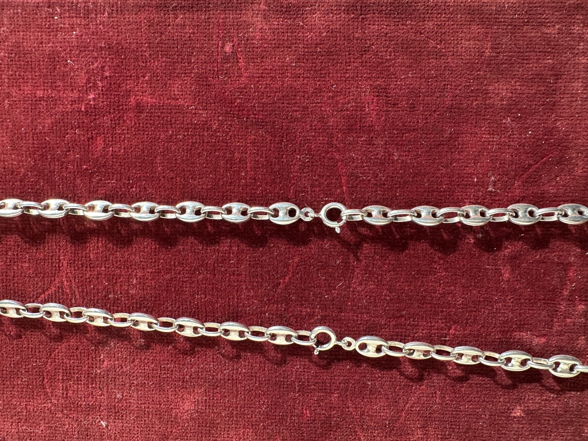 1970s Adjustable Long Necklace In Solid Silver-photo-1