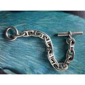 Bracelet Hermès – Chaîne d’Ancre Argent massif, années 1970 – Pièce rare