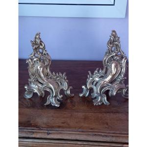 Pair Of Brass Andirons