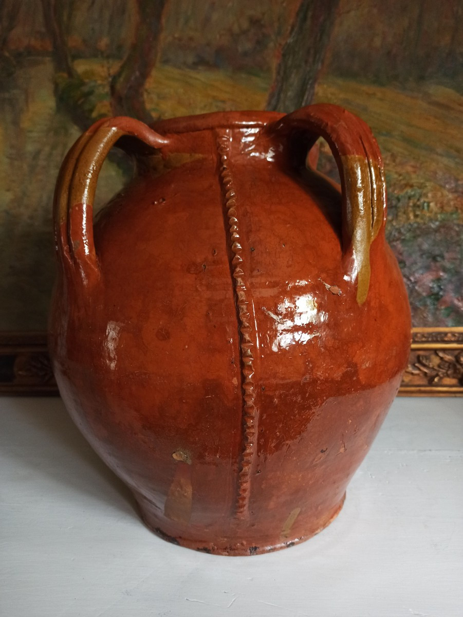 Large Glazed Terracotta Oil Jar-photo-3
