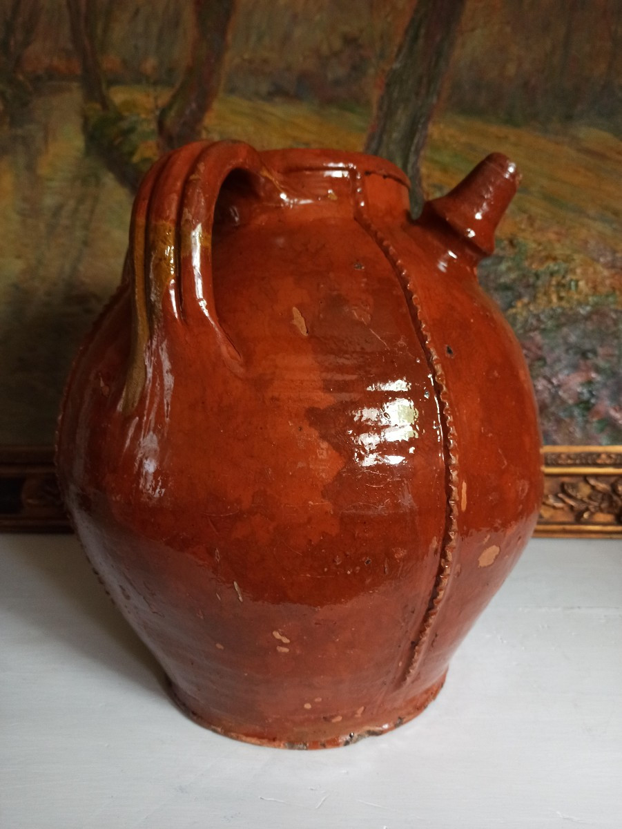 Large Glazed Terracotta Oil Jar-photo-4