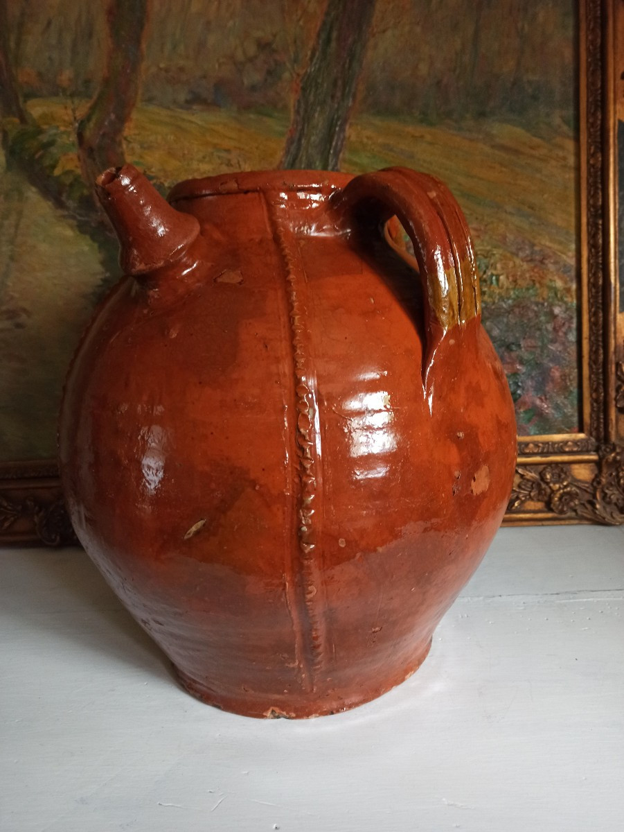 Large Glazed Terracotta Oil Jar