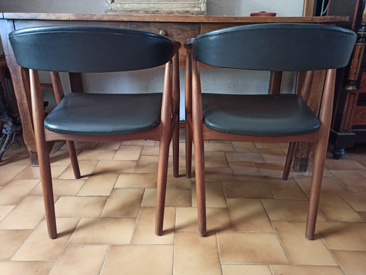 Pair Of Teak Armchairs By Thomas Harlev Circa 1960-photo-4