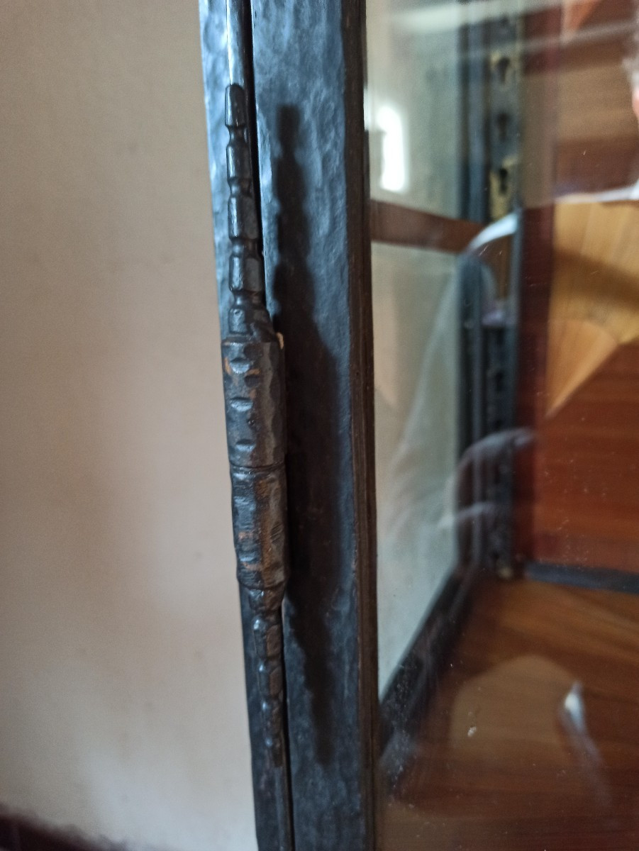 Vitrine d'époque Art Déco en marqueterie de paille-photo-1