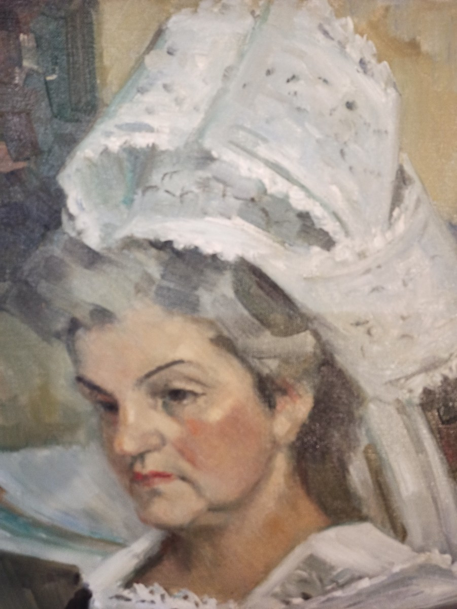 Tableau "Bretonne de Concarneau" Jean Louis Le Toullec-photo-2