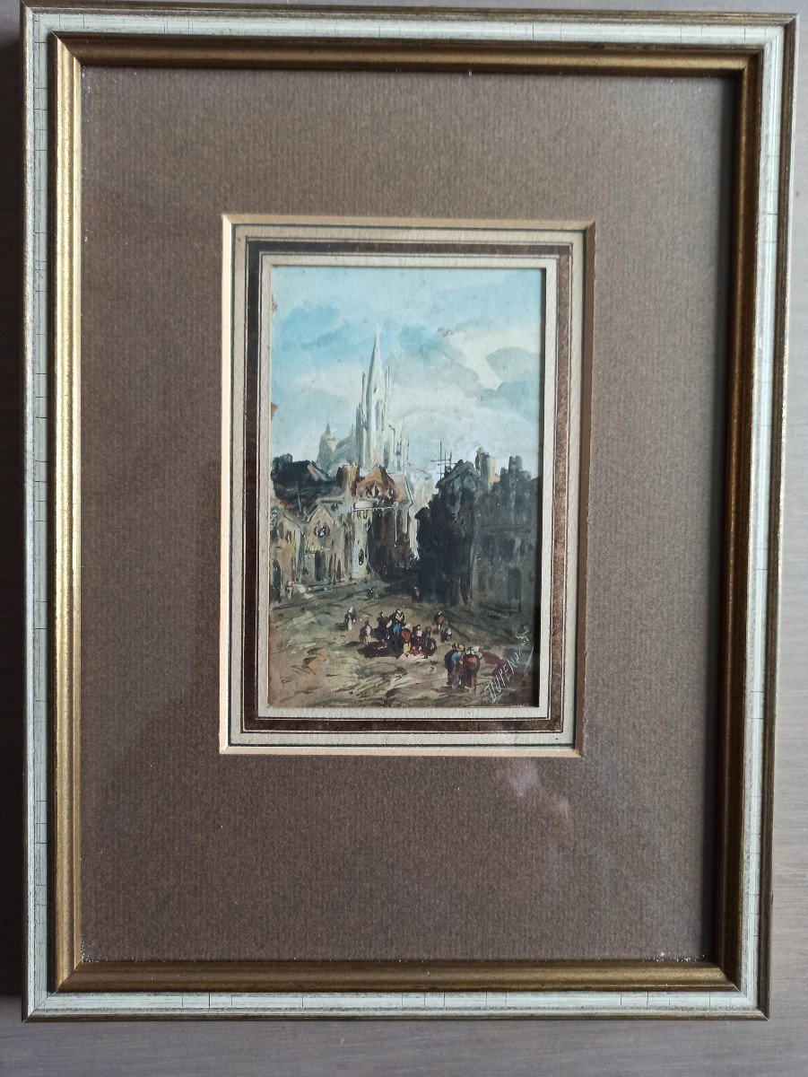 Aquarelle de Alexandre Dupendant XIXe siècle