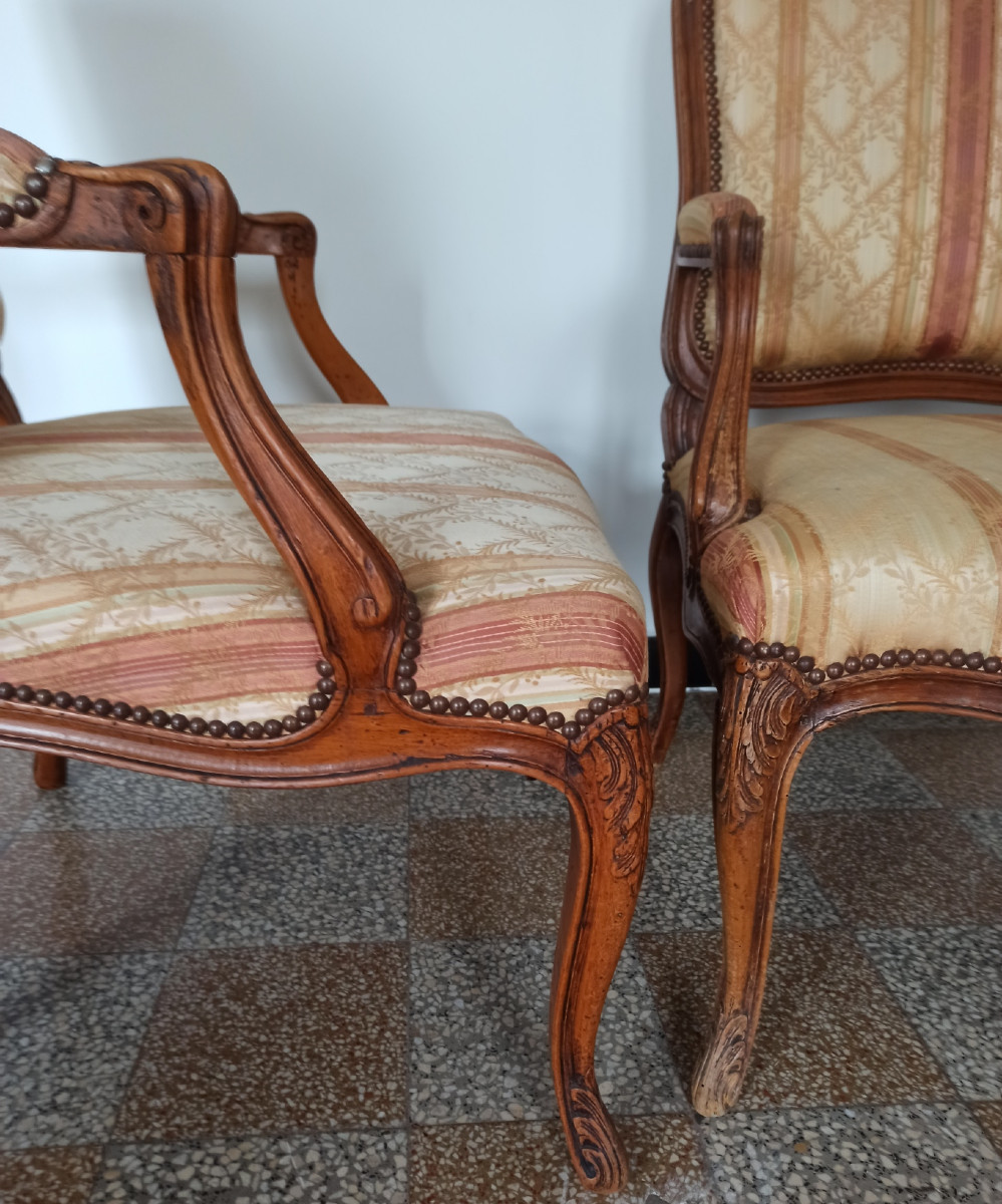 Pair Of Large Louis XV Style Armchairs By André Mailfert-photo-3