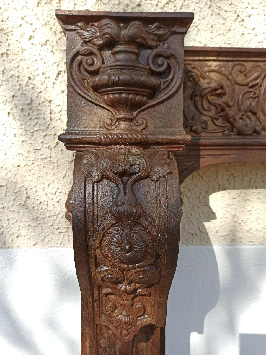 Cheminée en fonte XIXe siècle-photo-3