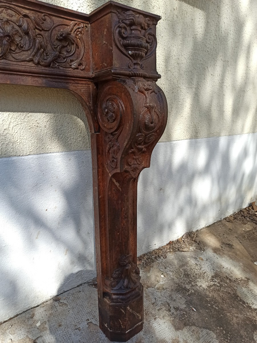 Cheminée en fonte XIXe siècle-photo-2
