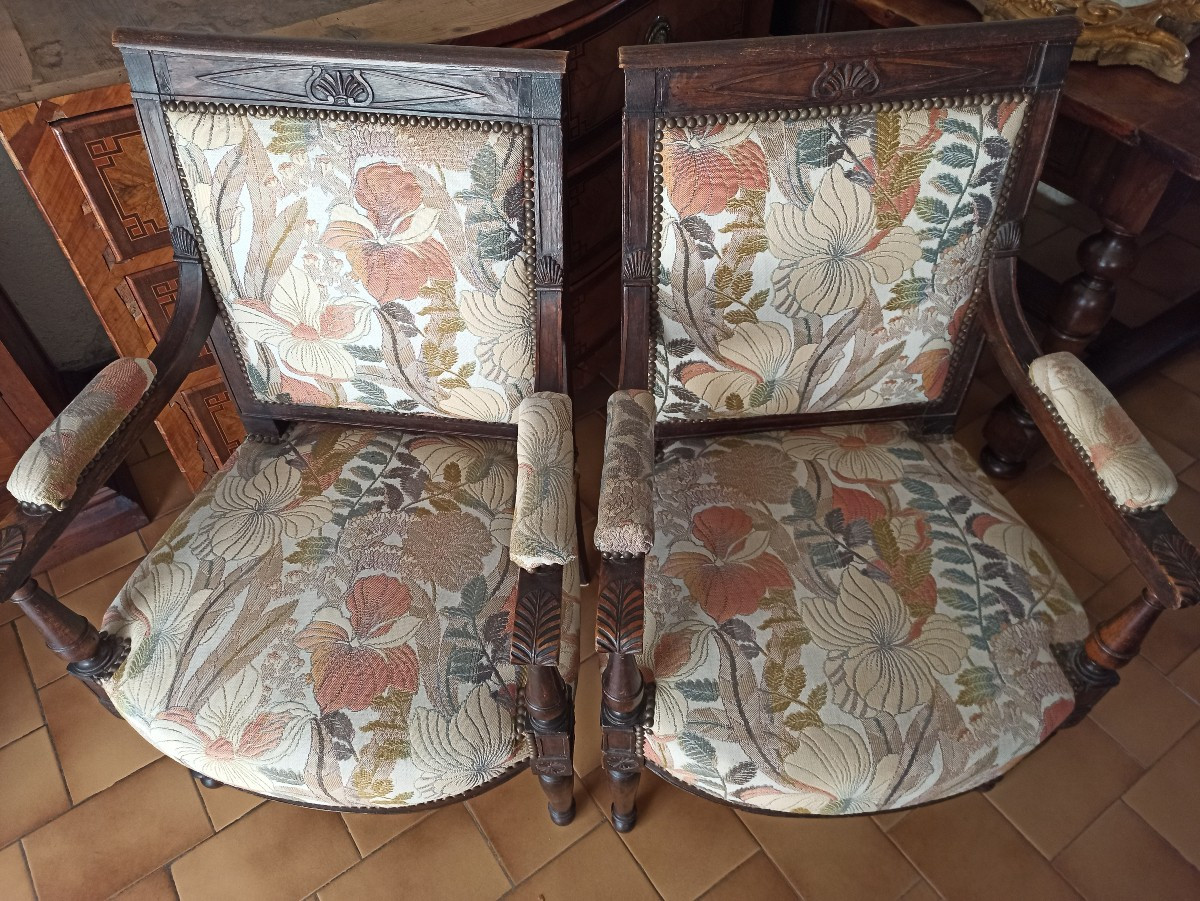 Pair Of 18th Century Directoire Armchairs-photo-4