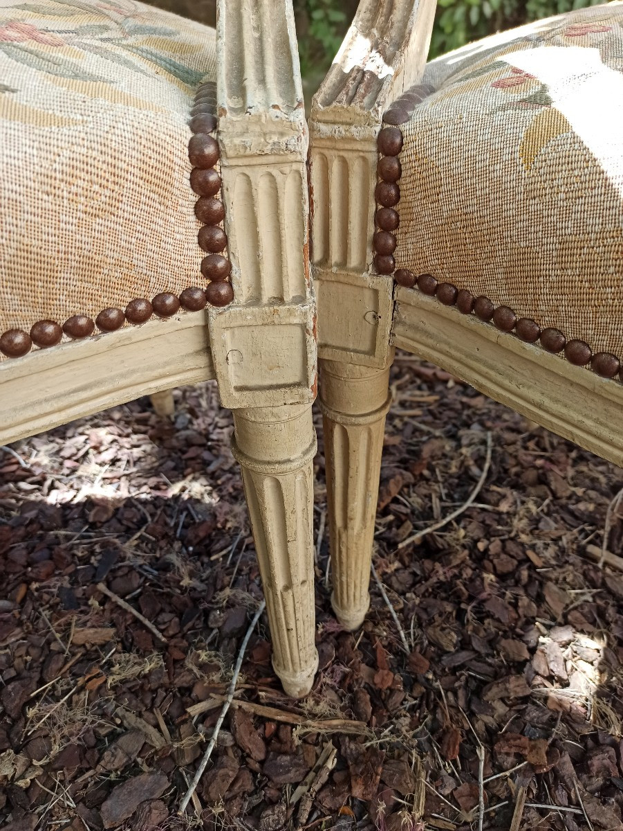 Pair Of Louis XVI Armchairs, 18th Century-photo-4