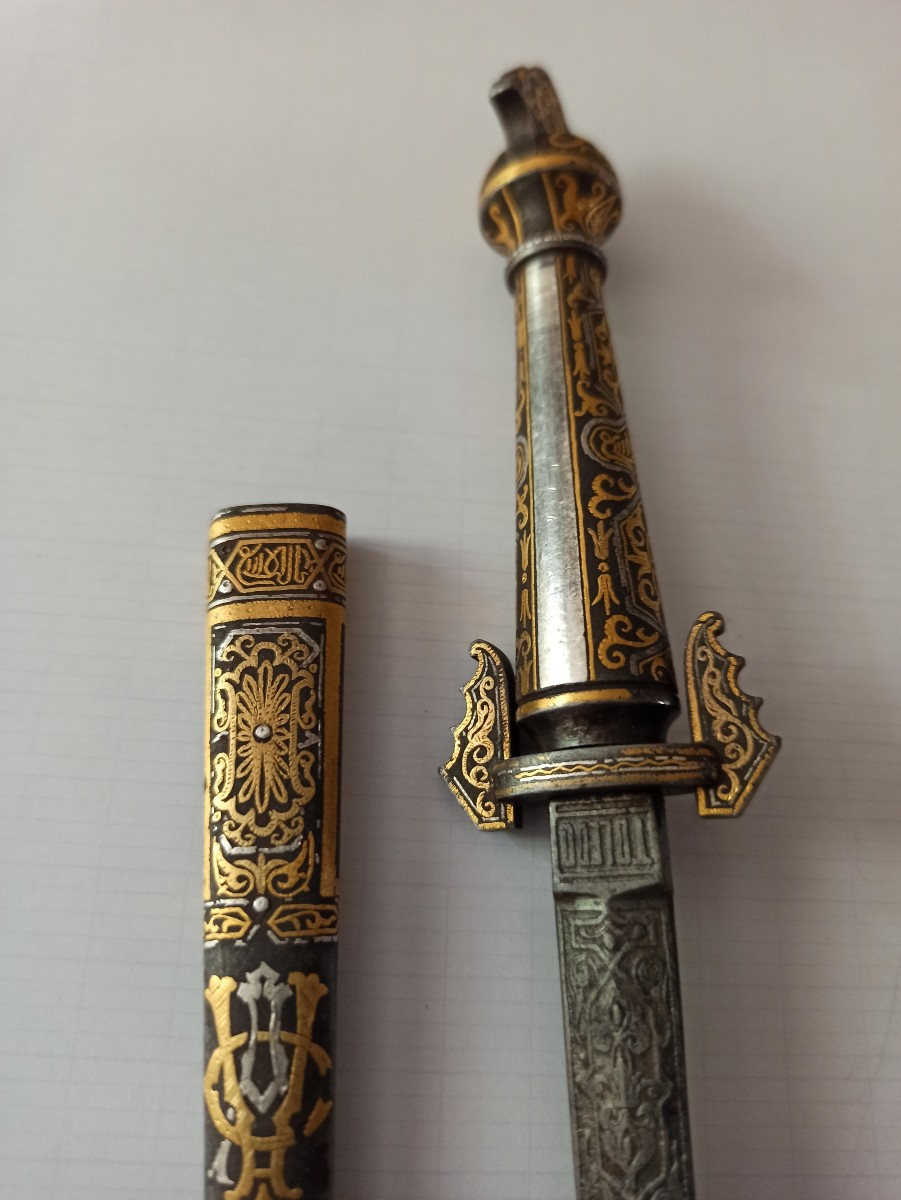Nasrid Damascened Dagger Fabrica Toledo Spain 19th Century-photo-2