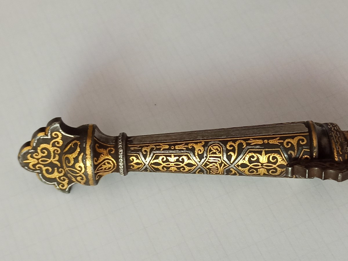 Nasrid Damascened Dagger Fabrica Toledo Spain 19th Century-photo-1