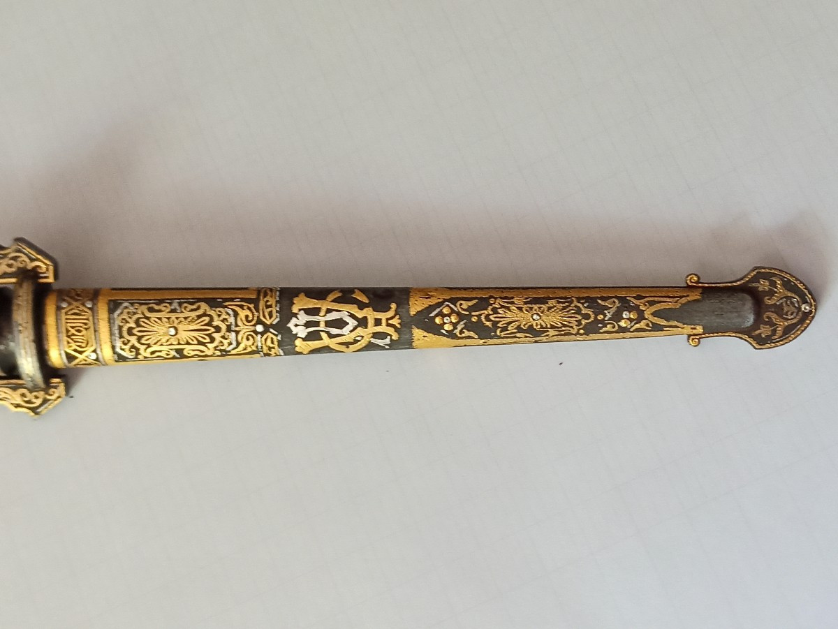 Nasrid Damascened Dagger Fabrica Toledo Spain 19th Century-photo-3