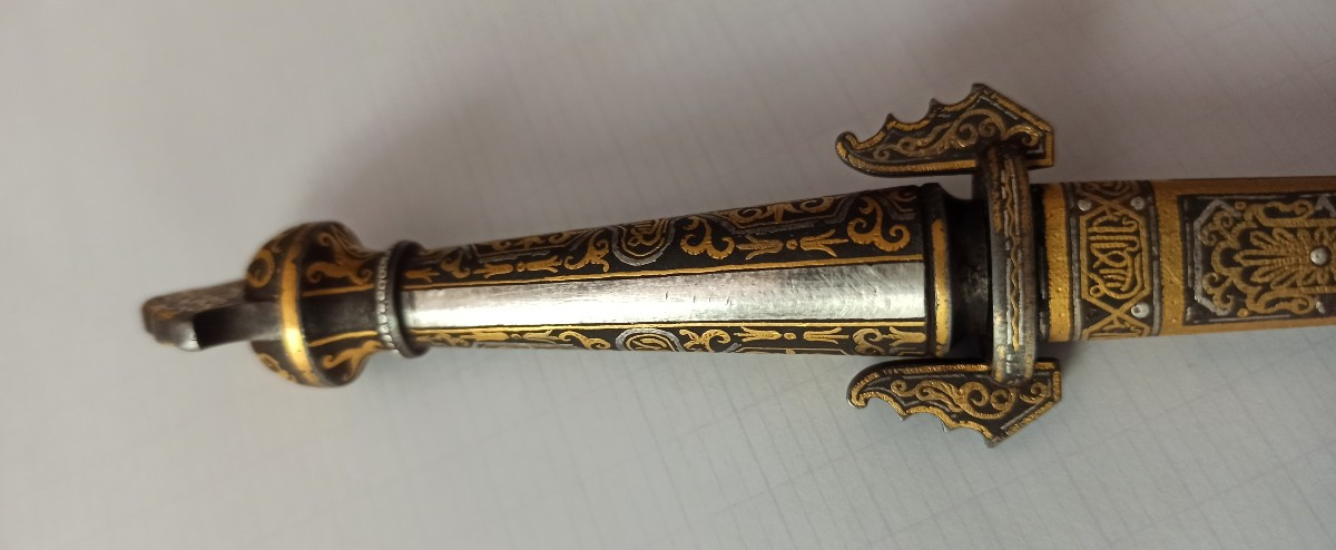 Nasrid Damascened Dagger Fabrica Toledo Spain 19th Century-photo-4