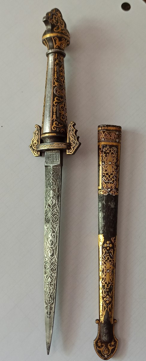Nasrid Damascened Dagger Fabrica Toledo Spain 19th Century-photo-6