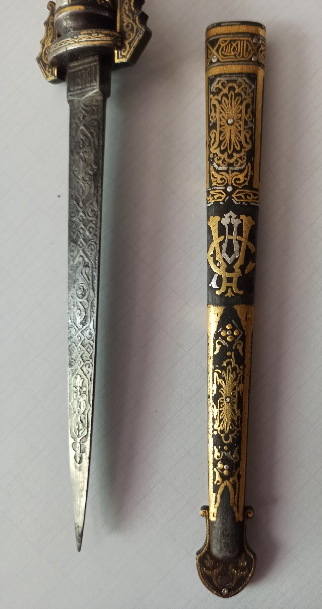 Nasrid Damascened Dagger Fabrica Toledo Spain 19th Century-photo-8