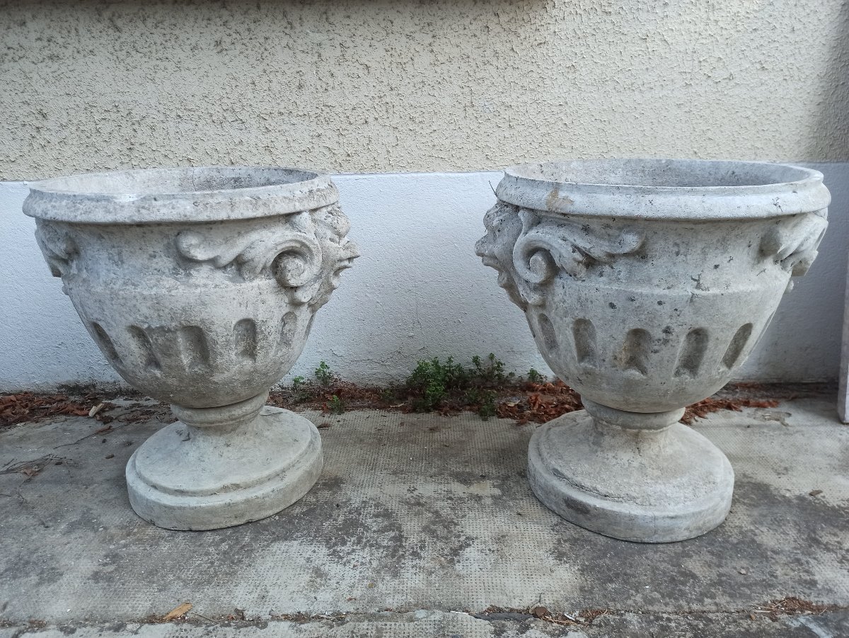 Grande paire de vasques de jardin-photo-3