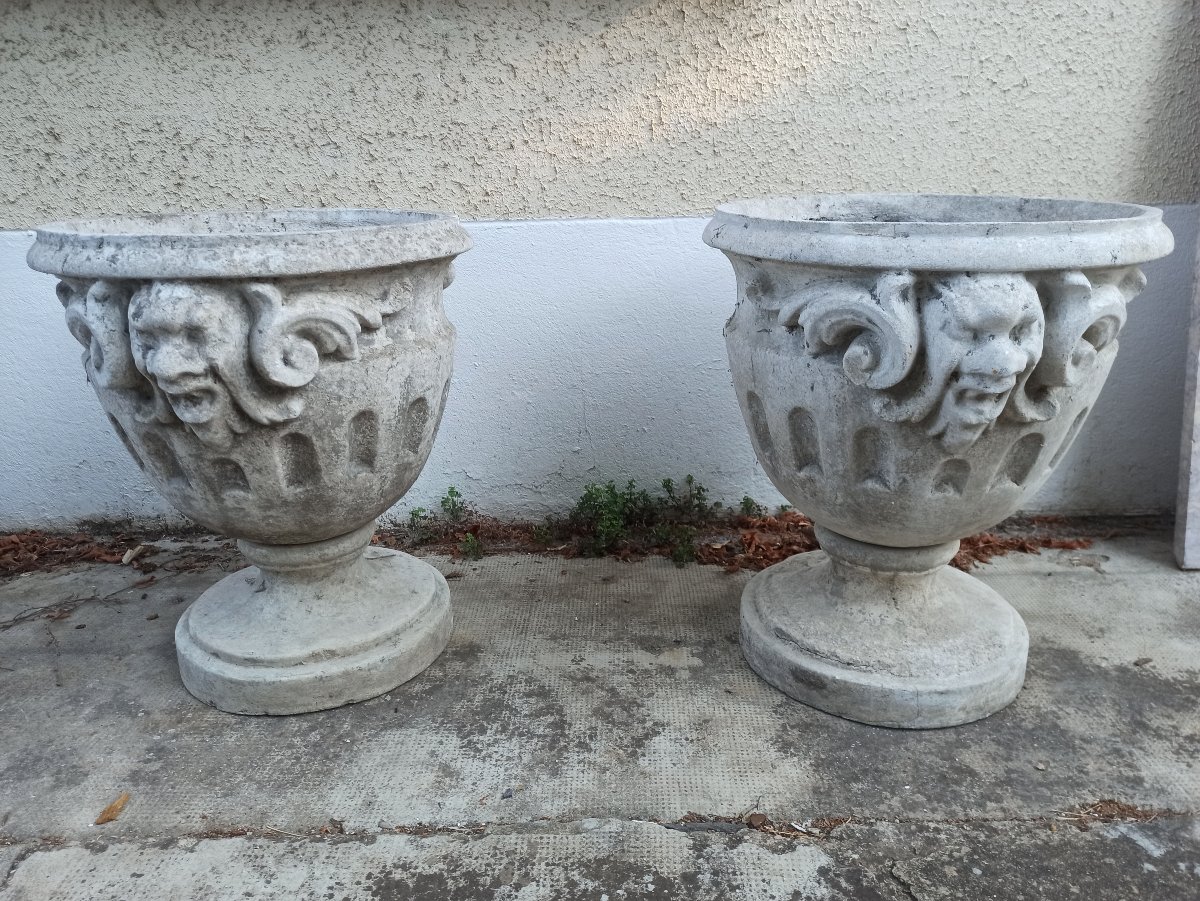 Grande paire de vasques de jardin-photo-1