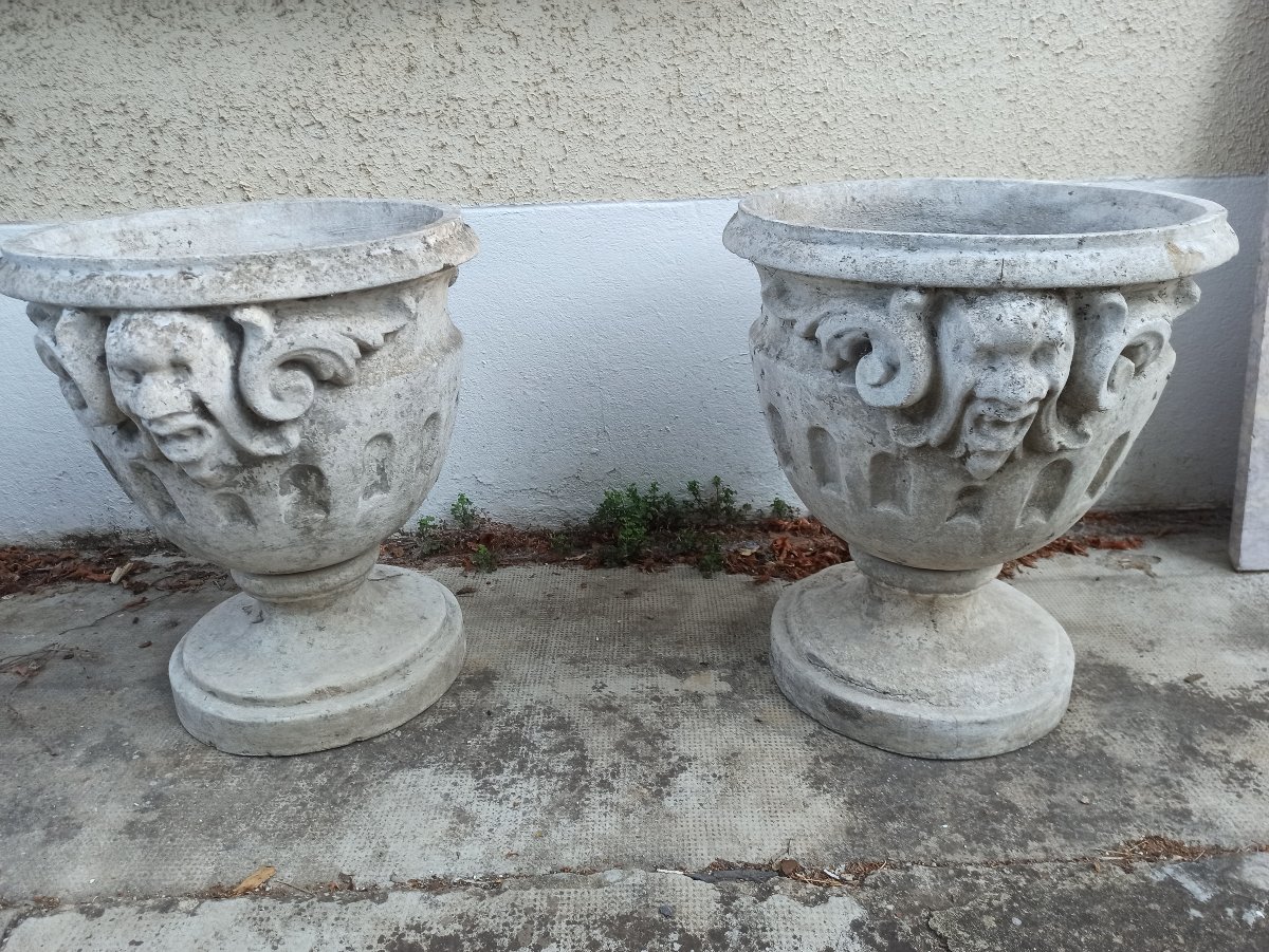 Grande paire de vasques de jardin