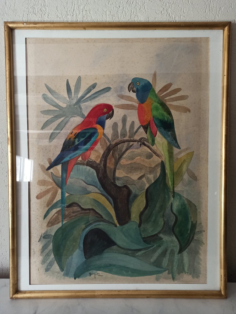 Georges Lucien Guyot (1885–1973) A Pair Of Parrots-photo-2
