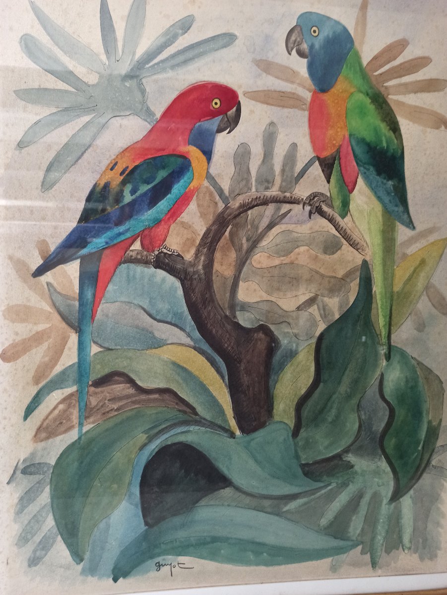 Georges Lucien Guyot (1885–1973) A Pair Of Parrots