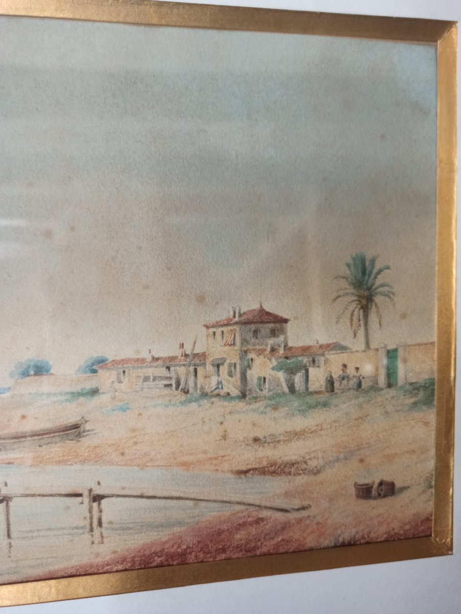 Aquarelle XIXe  siècle-photo-3