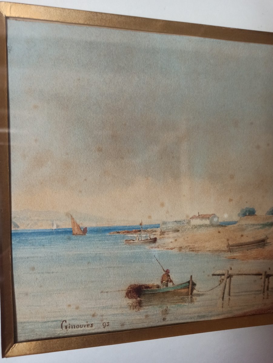 Aquarelle XIXe  siècle-photo-4