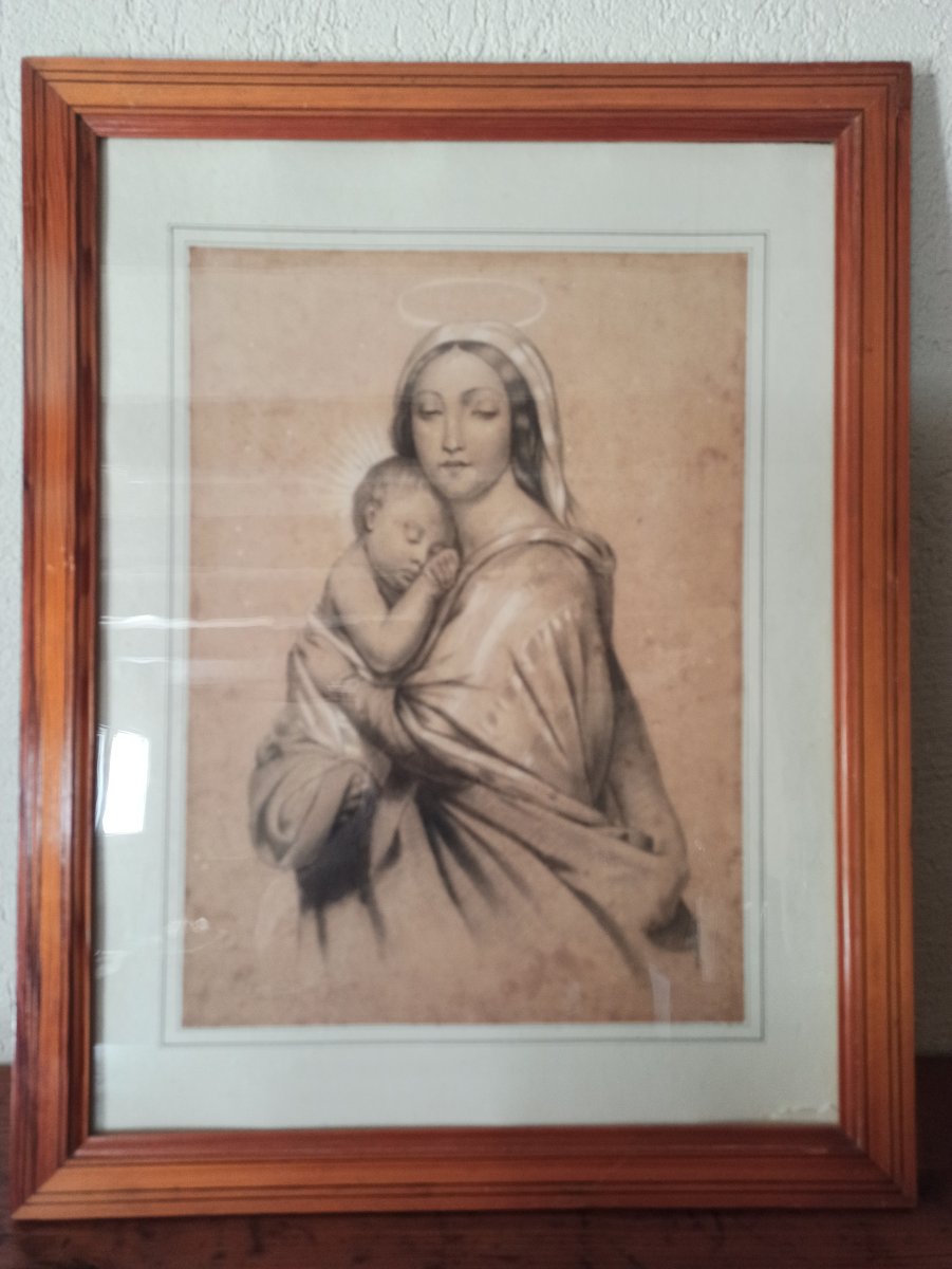 Drawing Of The Virgin And Child-photo-2