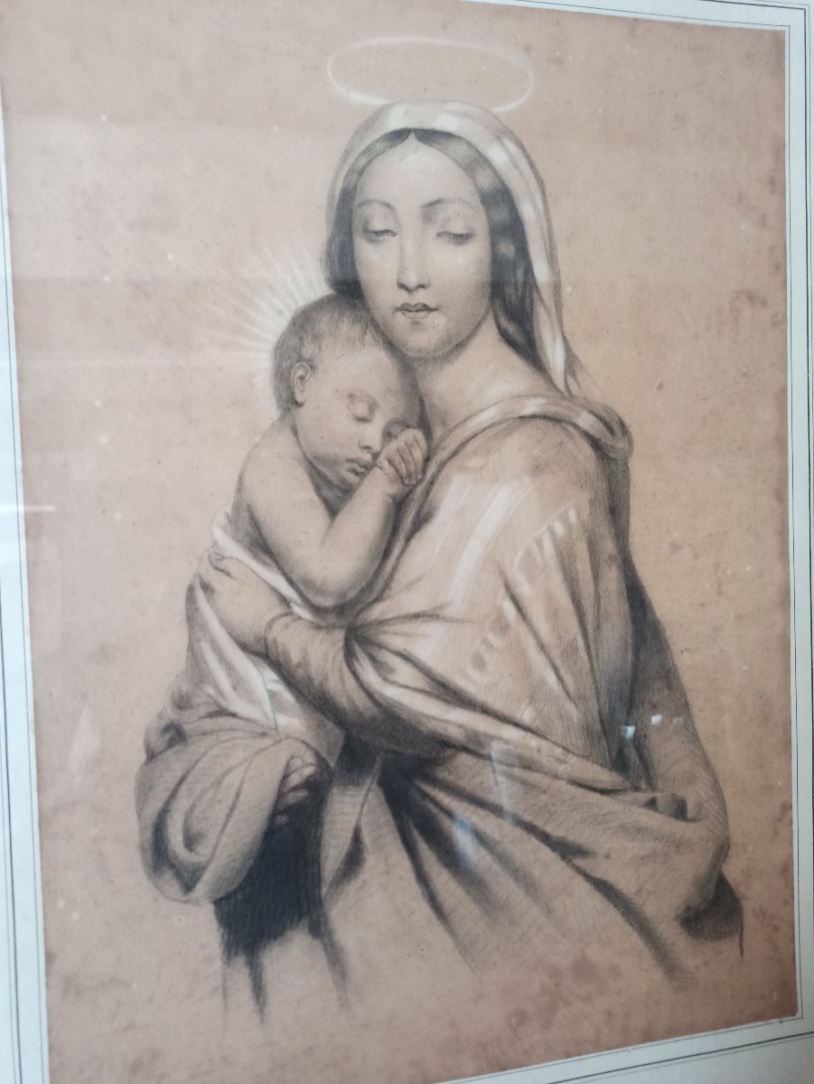 Drawing Of The Virgin And Child-photo-3