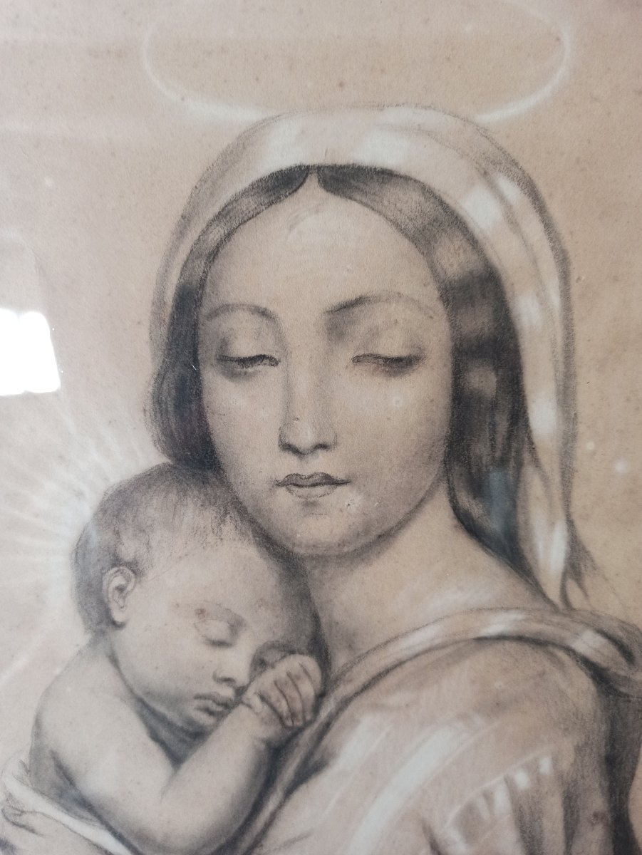Drawing Of The Virgin And Child
