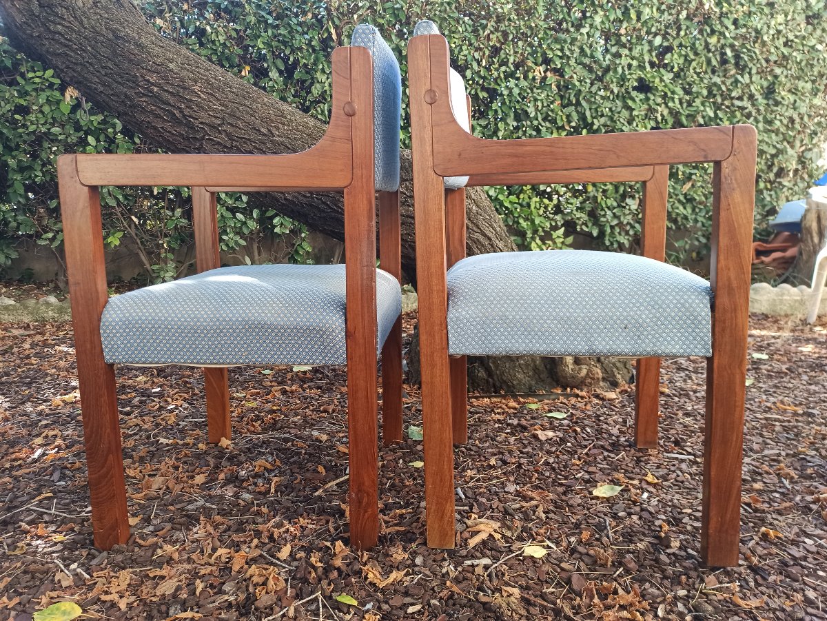 Paire de fauteuils vintage en teck-photo-3