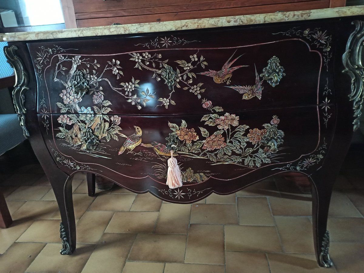 Commode sauteuse en laque de coromandel-photo-1