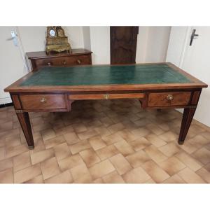 Large Louis XVI Style Flat Desk, 19th Century