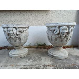 Large Pair Of Garden Basins