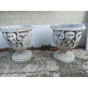 Large Pair Of Garden Basins