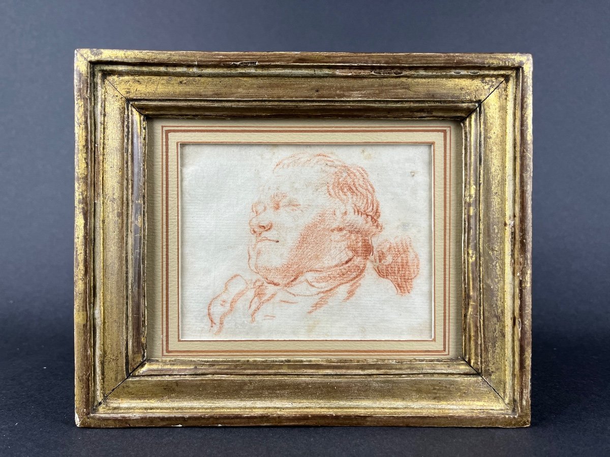 Ecole Française XVIII Le Dormeur Sanguine Dessin Ancien -photo-1