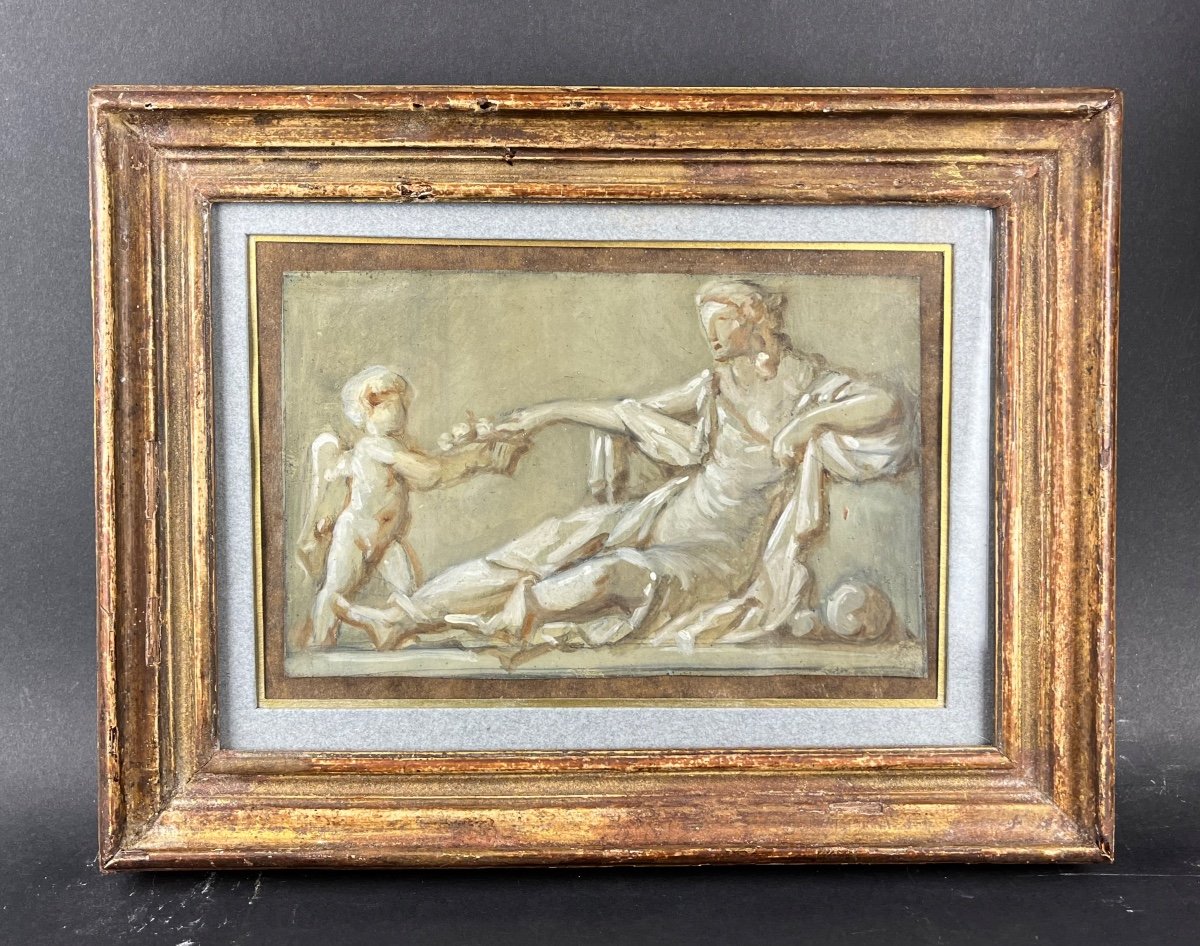 Ecole Française Néoclassique Vers 1800, Scène à l'Antique, Huile Sur Papier, -photo-2
