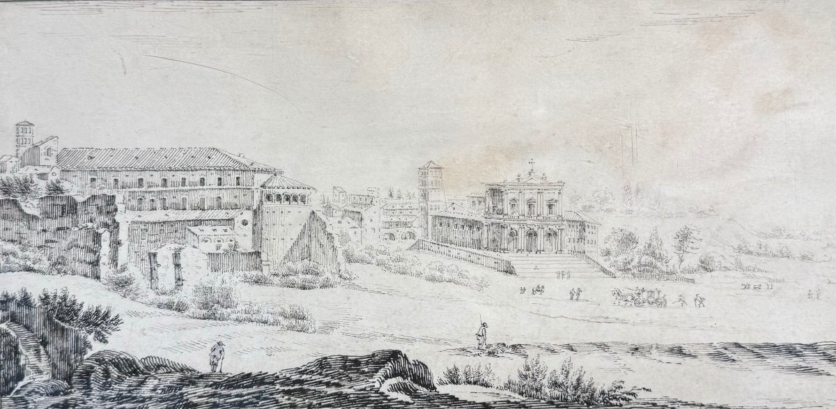 Israel Silvestre (1621-1691) Italian Landscape Ink On Paper Old Drawing -photo-2