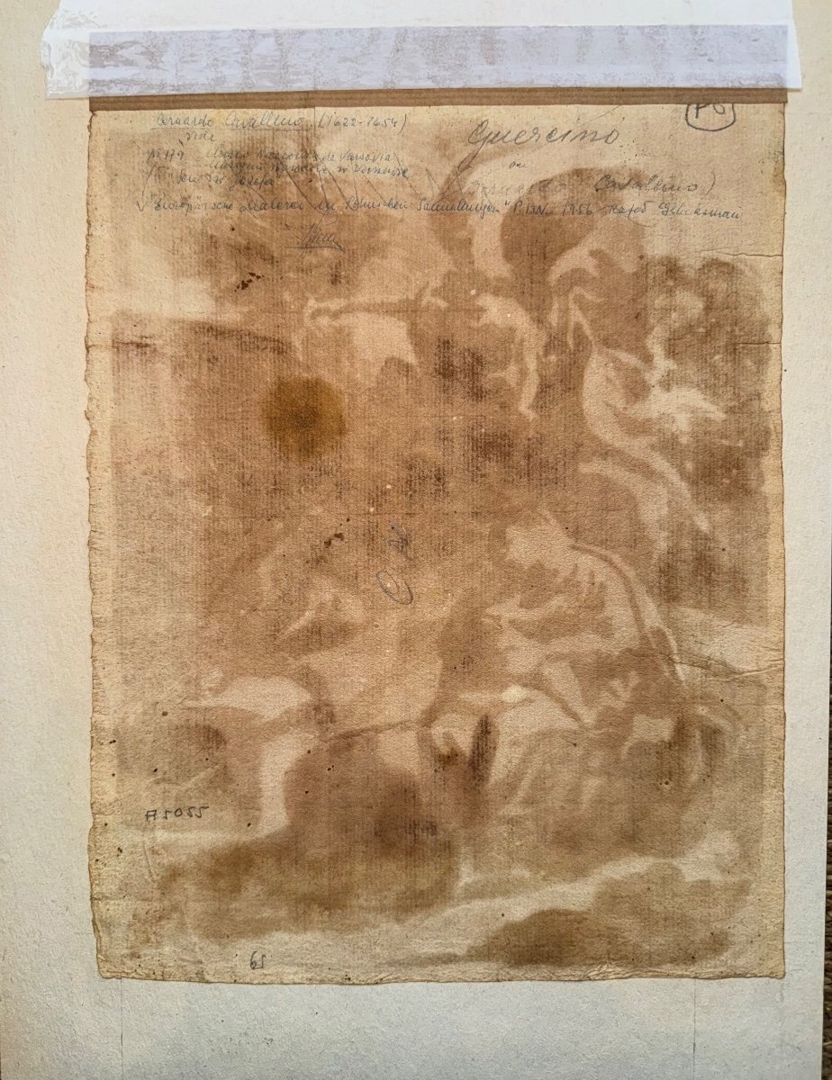 École Italienne XVIIe Encre Lavis Le Repos De La Sainte Famille Dessin Ancien -photo-1