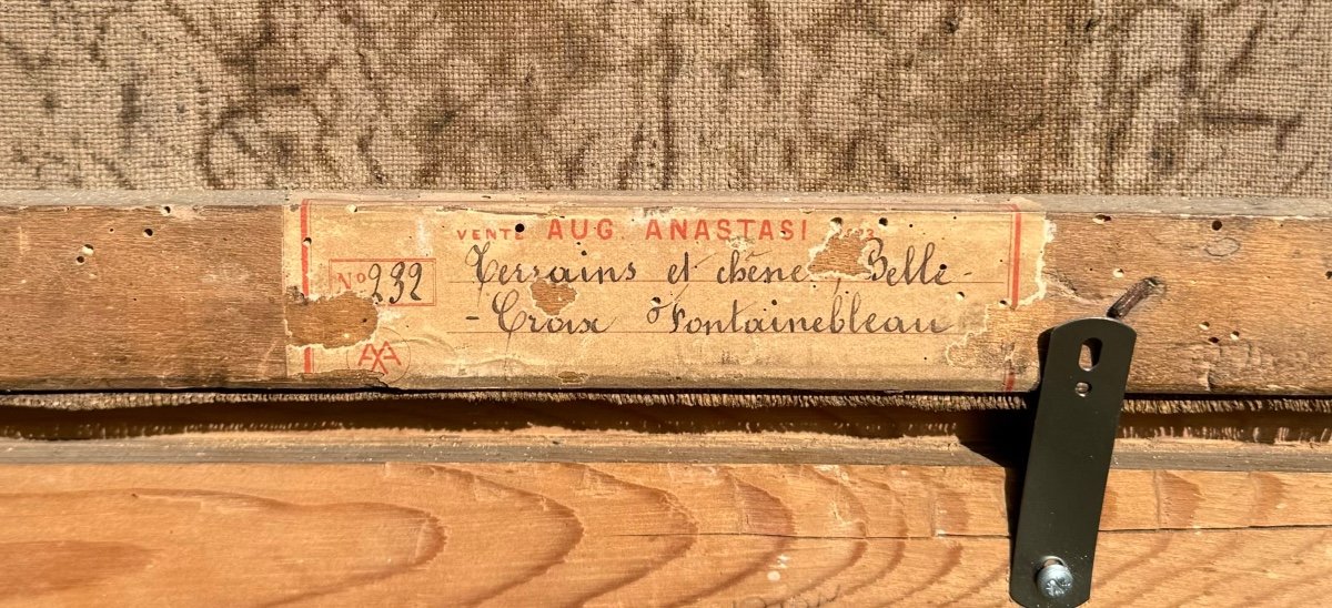 Auguste Anastasi (1820-1889) Paysage Fontainebleau Huile Sur Toile école De Barbizon-photo-3